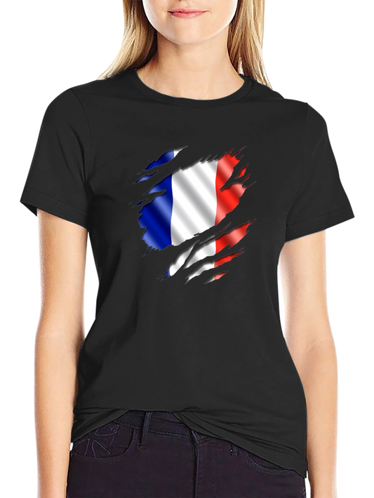 French Flag Ripped T-Shirt - France Pride Tee