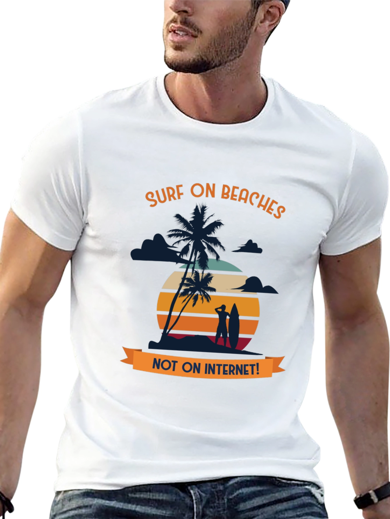Surf On Beaches Graphic T-Shirt