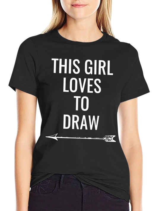 This Girl Loves to Draw T-Shirt - Black Graphic Tee