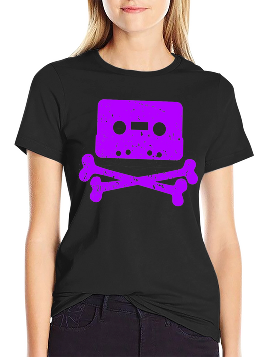 Cassette Skull Graphic T-Shirt - Vintage Retro Style