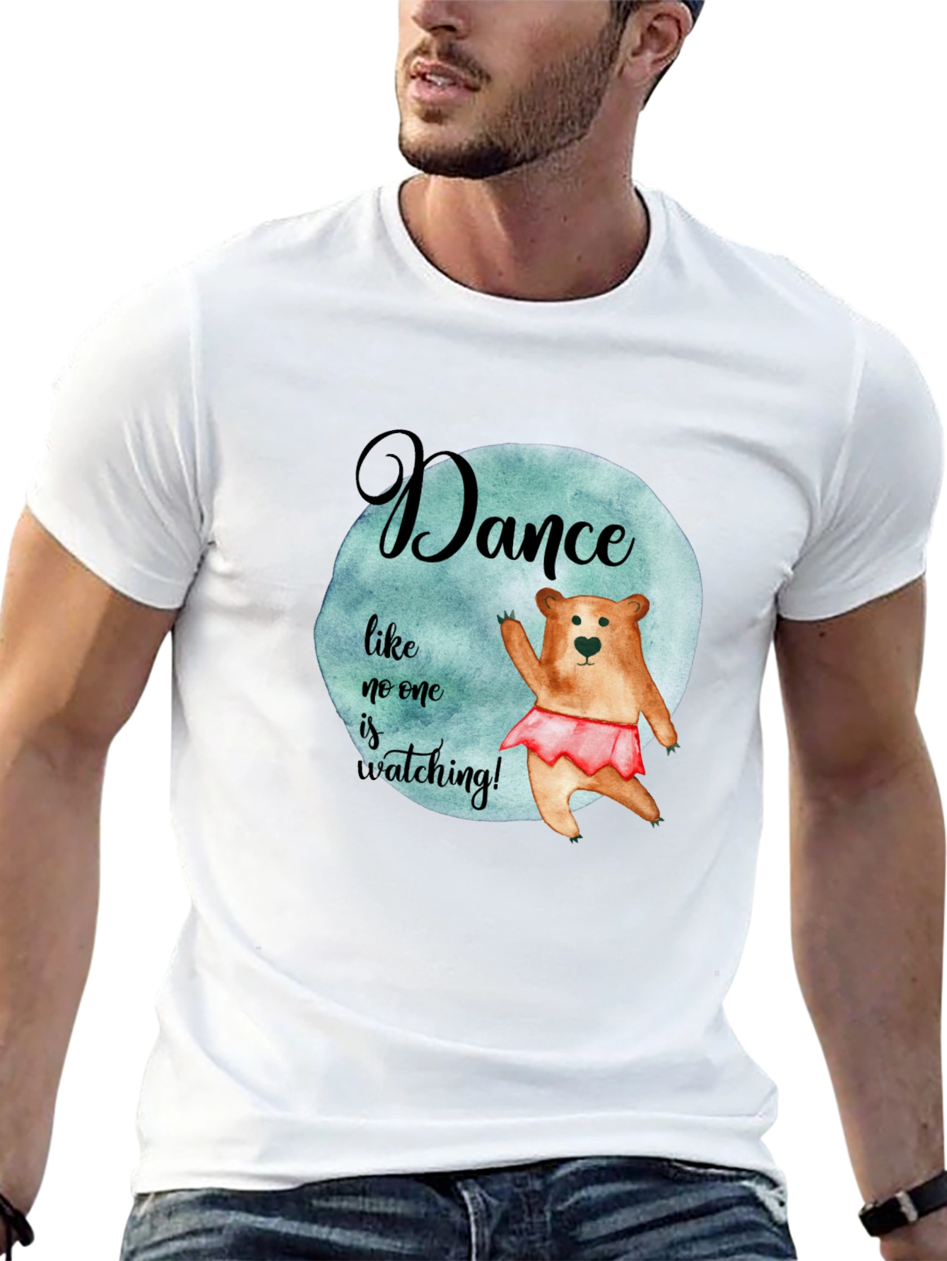 Dance Bear Graphic Tee - Unisex Black T-Shirt