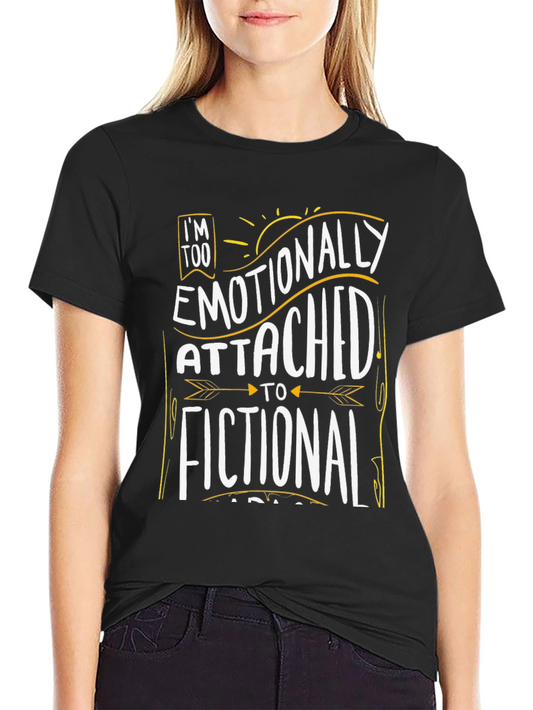 Emotionally Attached Fictional Characters Black Graphic Tee