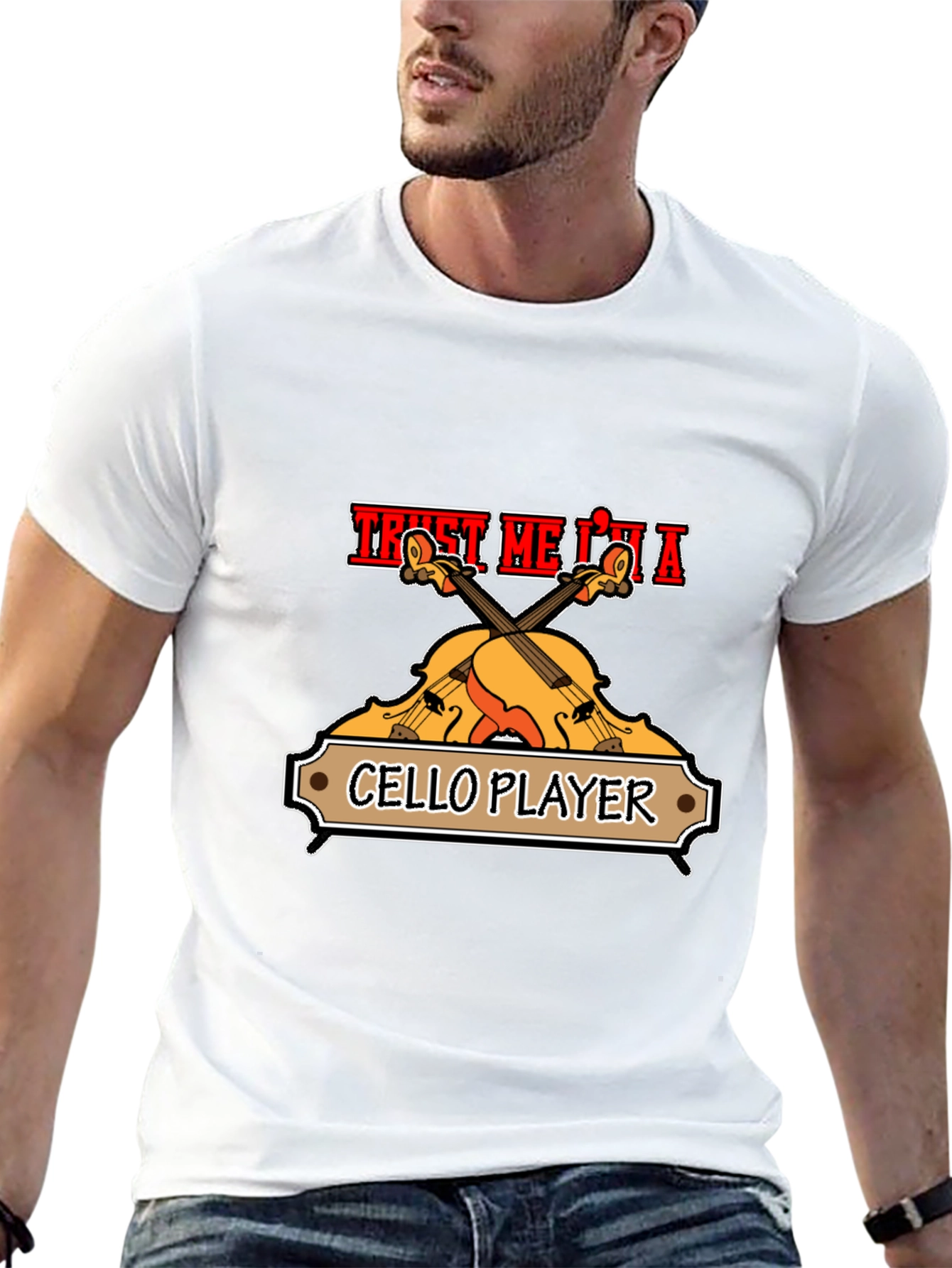 Trust Me Im A Cello Player Black Graphic T-Shirt