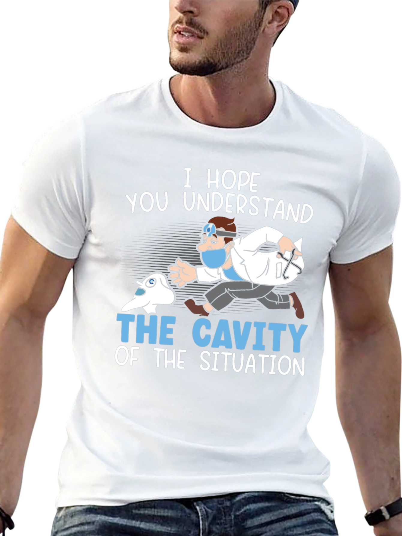 Dentist Chasing Cavity Graphic T-Shirt
