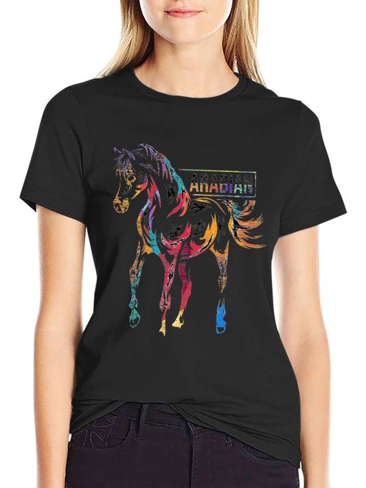 Arabian Horse Colorful Graphic T-Shirt