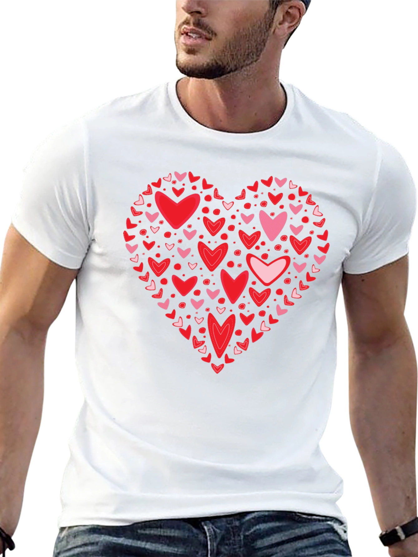 Heart Valentines Day Crew Neck T-Shirt