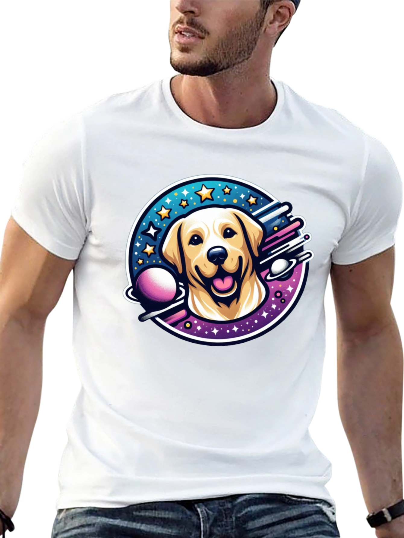 Cosmic Labrador T-Shirt - Space Dog Tee