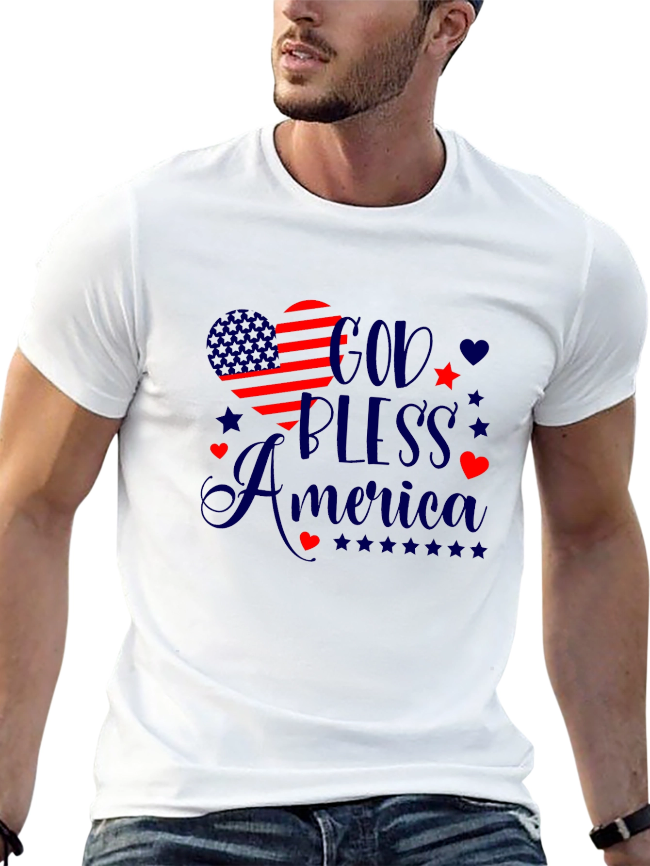 God Bless America Patriotic Graphic Tee