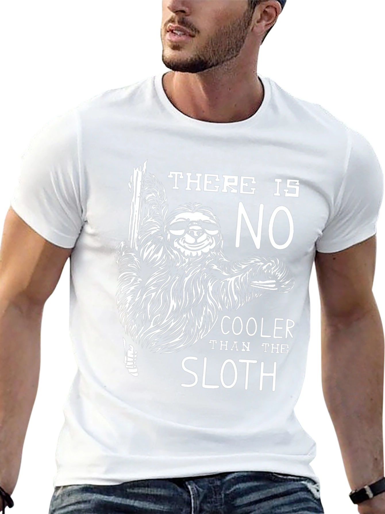 Cool Sloth Graphic Tee - Black Cotton T-Shirt