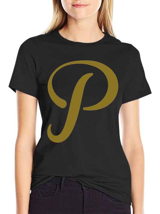 Stylish Black T-Shirt with Gold P Design