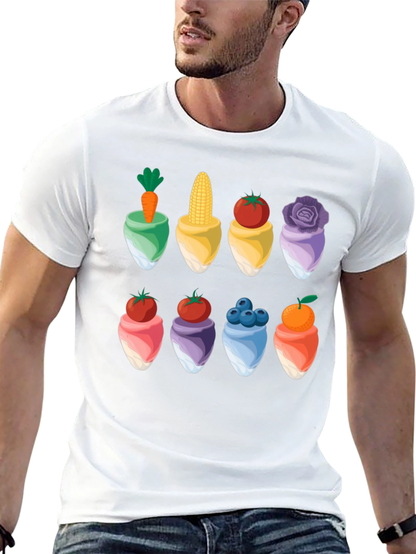 Funky Veggie Dessert T-Shirt - Unique Food Art