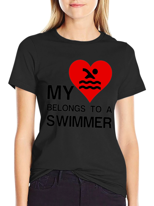 My Heart Belongs to a Swimmer - Novelty T-Shirt