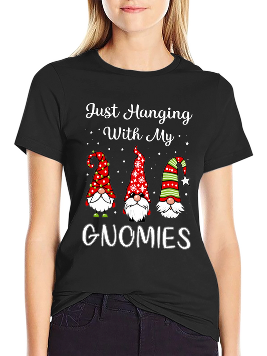 Just Hanging With My Gnomies Christmas T-Shirt