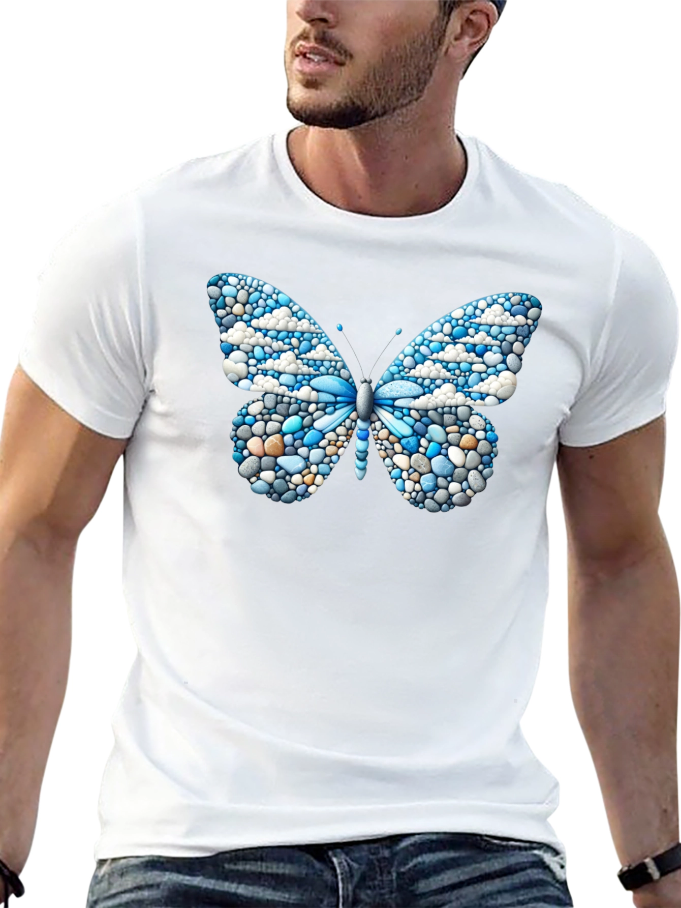 Butterfly Pebble Design T-Shirt