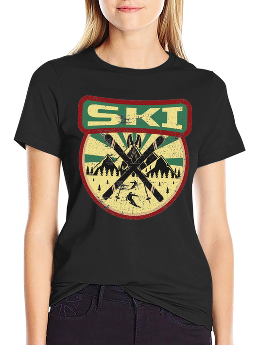 Vintage Ski T-Shirt: Mountain Adventure Apparel