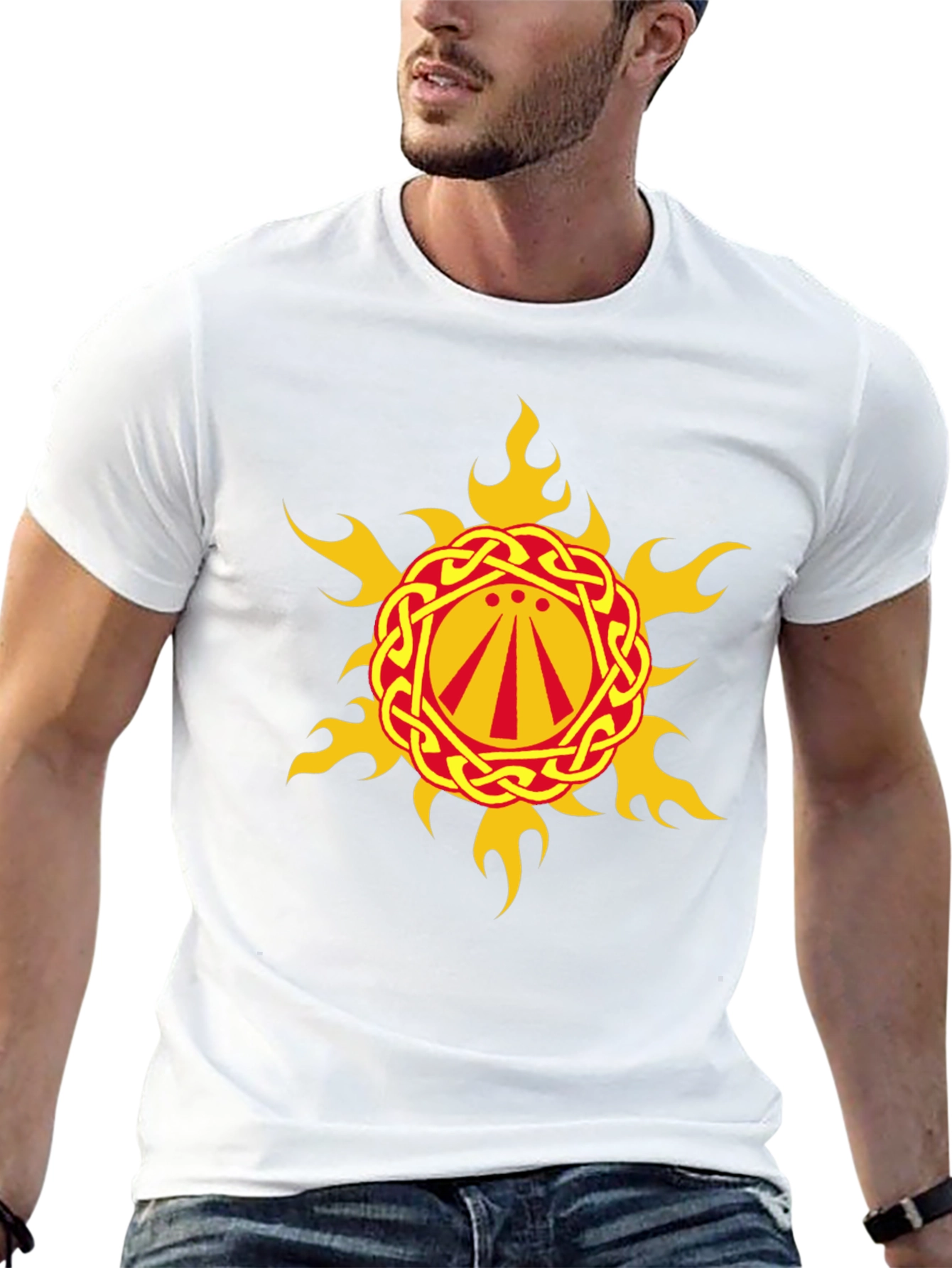 Celtic Sun Symbol Graphic Black T-Shirt