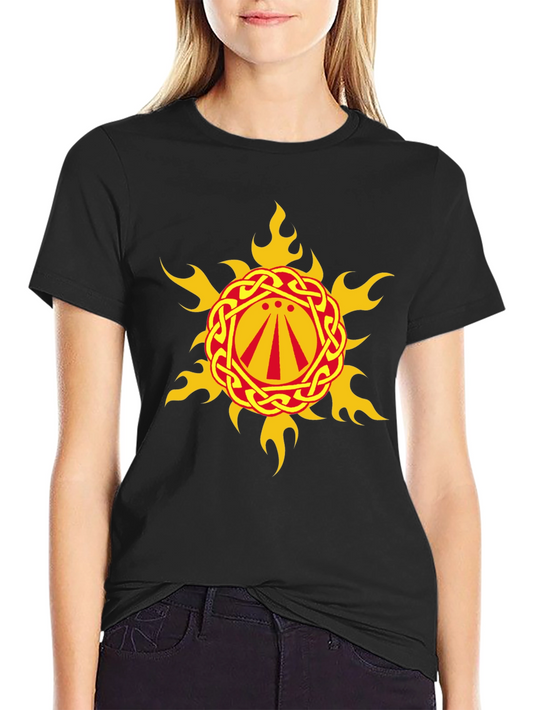 Celtic Sun Symbol Graphic Black T-Shirt