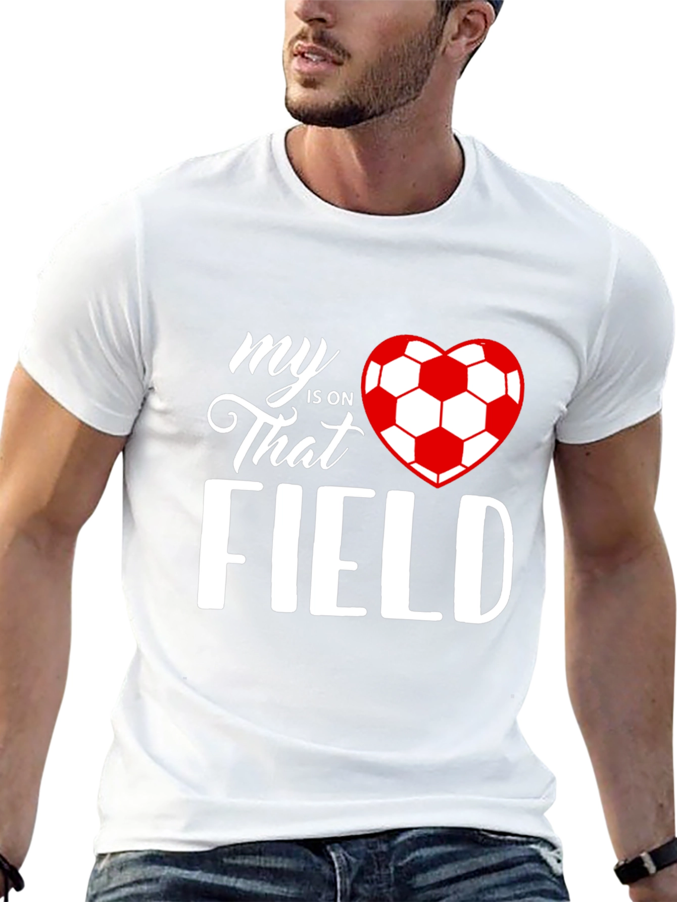 My Heart Is On That Field Soccer Graphic Tee