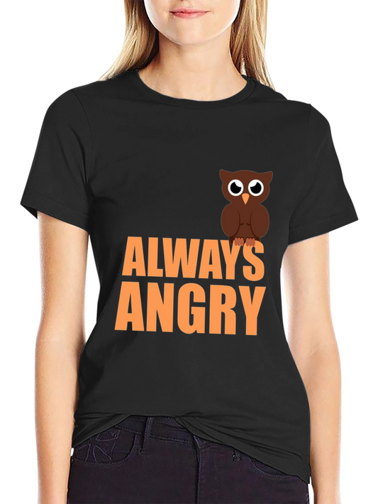 Always Angry Owl Graphic Tee - Mens Black T-Shirt