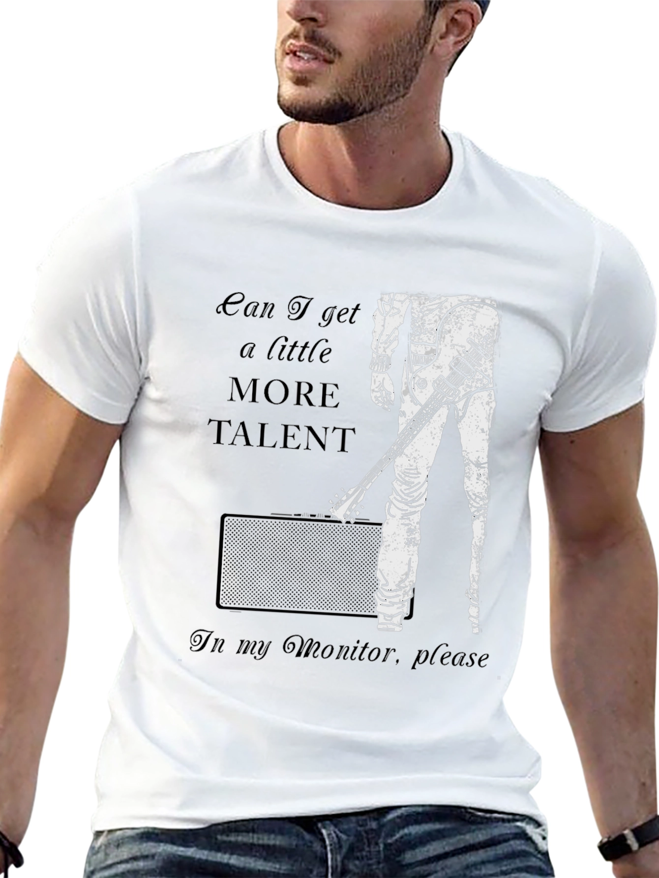 Talent Monitor Black T-Shirt - Music Lover Tee