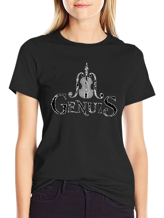 Violin Genius Graphic T-Shirt - Black
