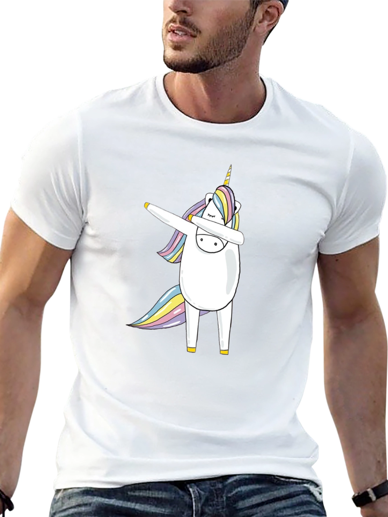 Dabbing Unicorn Black T-Shirt