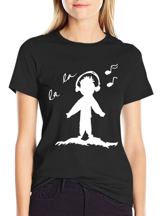 Music Lovers Tee: Black Graphic Print T-Shirt