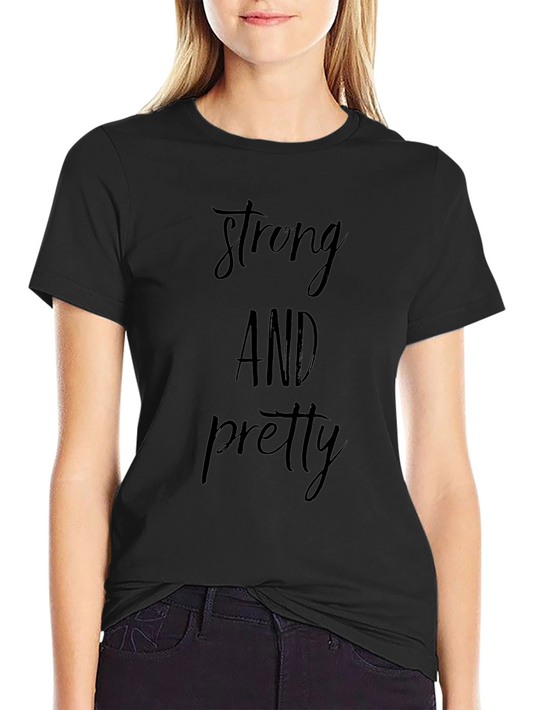 Strong and Pretty Black Graphic Tee