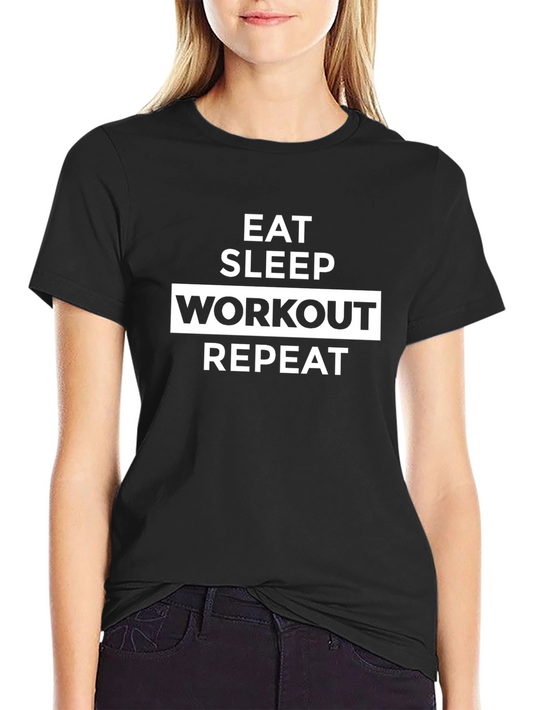 Eat Sleep Workout Repeat Graphic Tee