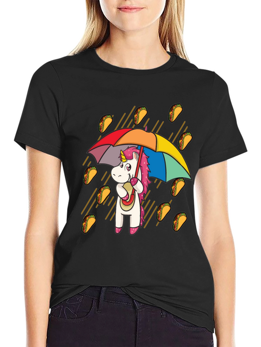 Taco Rain Unicorn T-Shirt - Novelty Graphic Tee
