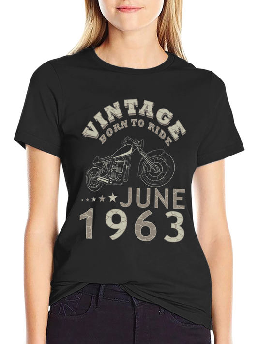 Vintage Born to Ride June 1963 Graphic T-Shirt