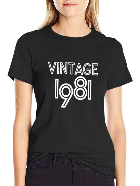 Vintage 1981 Graphic Tee - Retro Birthday T-Shirt