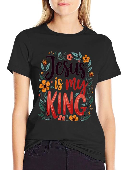 Jesus is My King Floral T-Shirt