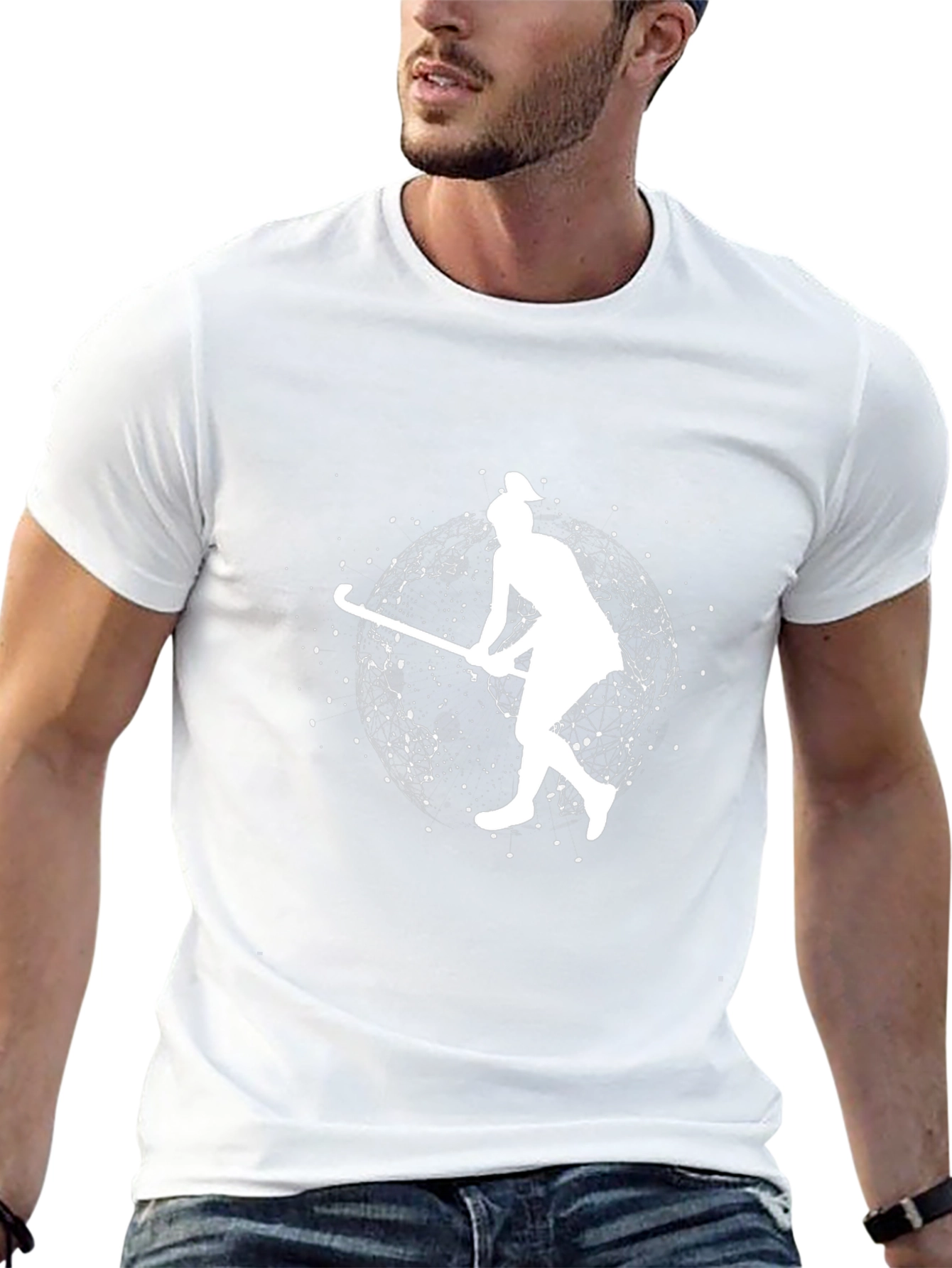 Hockey Player Graphic Tee - Stylish Sports Shirt