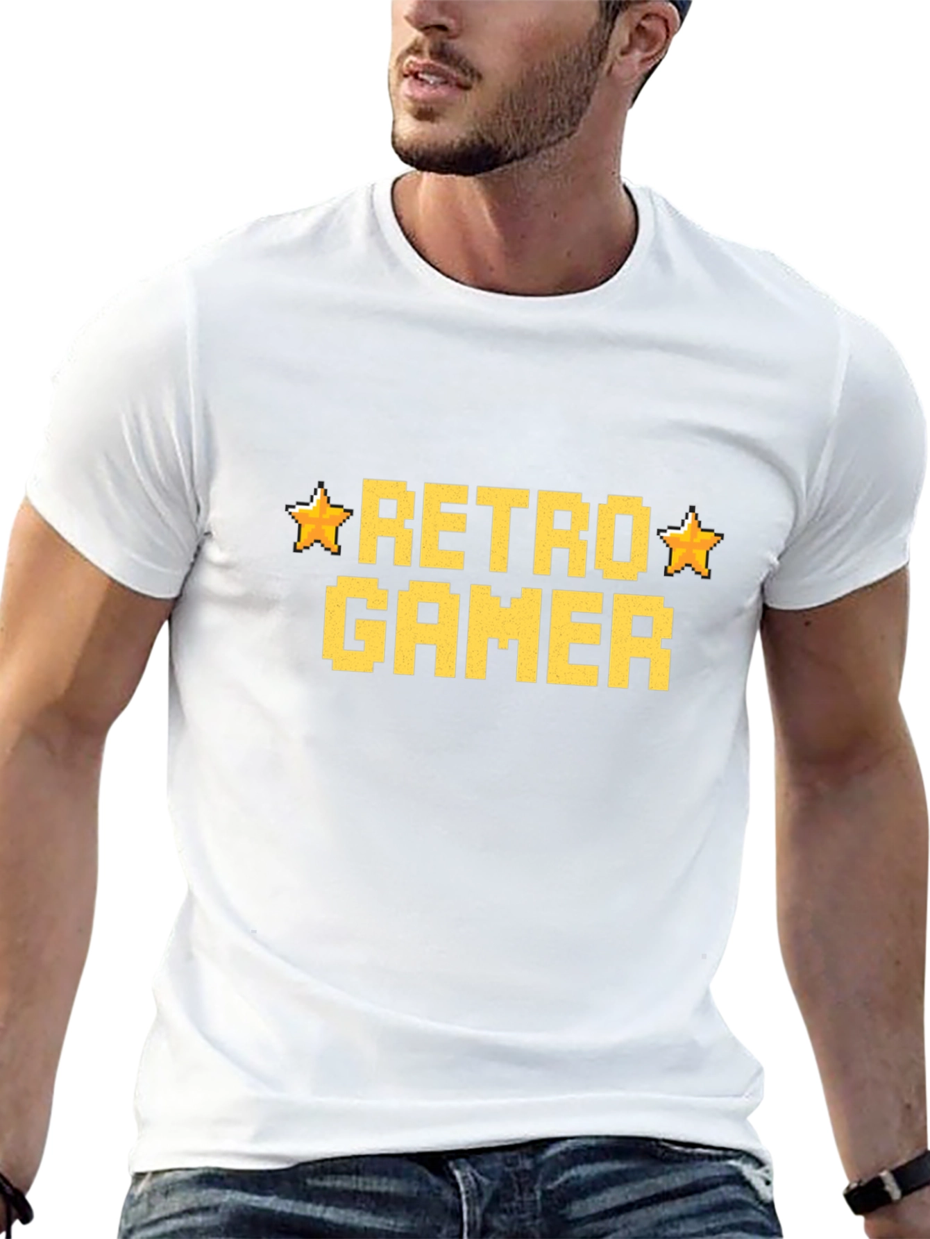 Retro Gamer Black T-Shirt - Pixelated Design