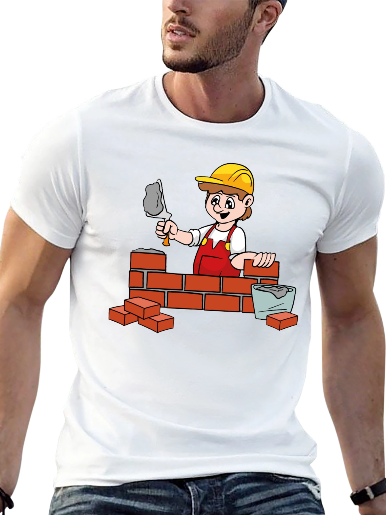 Bricklayer Cartoon Graphic Tee