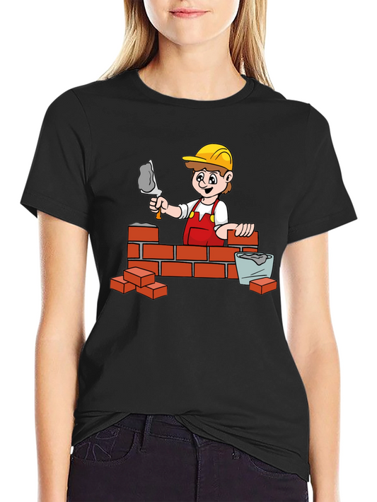 Bricklayer Cartoon Graphic Tee
