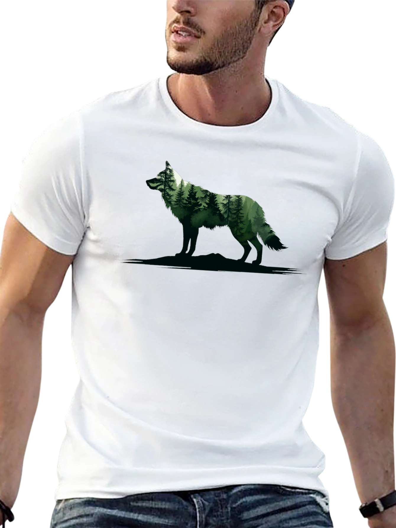 Wolf Forest Graphic Tee - Nature Inspired Design
