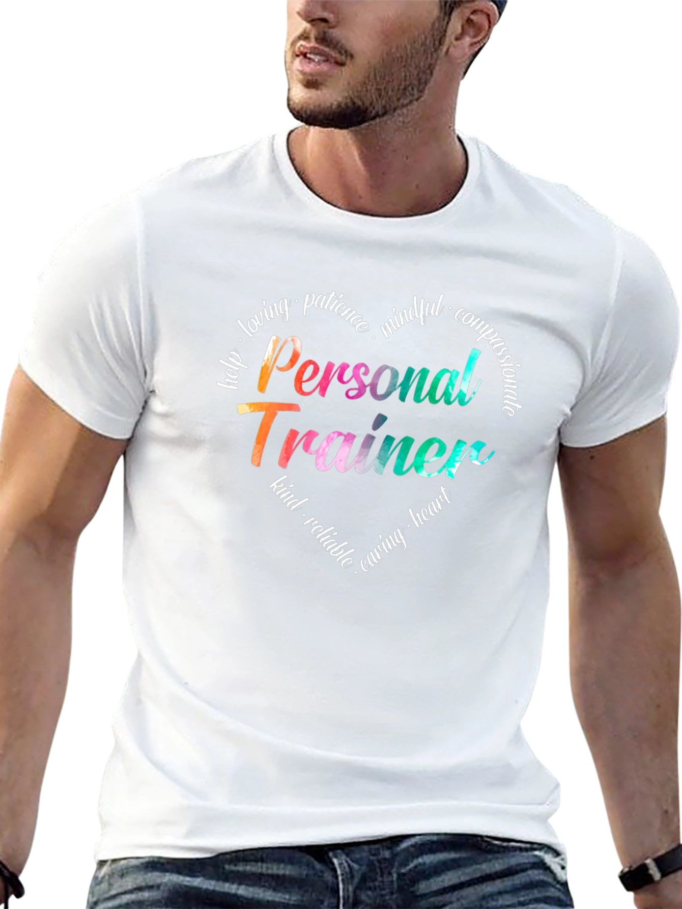 Personal Trainer Heart Graphic Tee - Inspirational Fitness Shirt