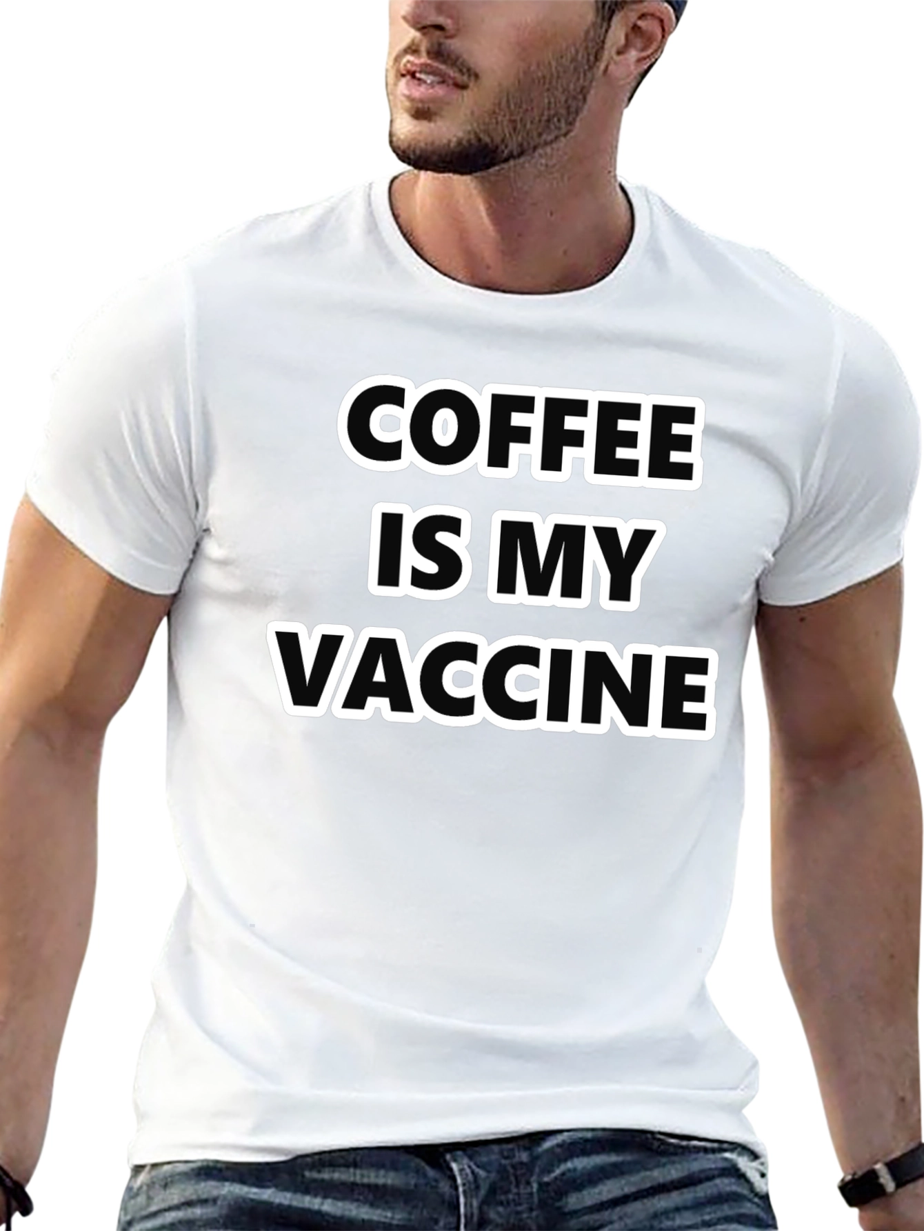 Coffee Is My Vaccine T-Shirt - Black Graphic Tee