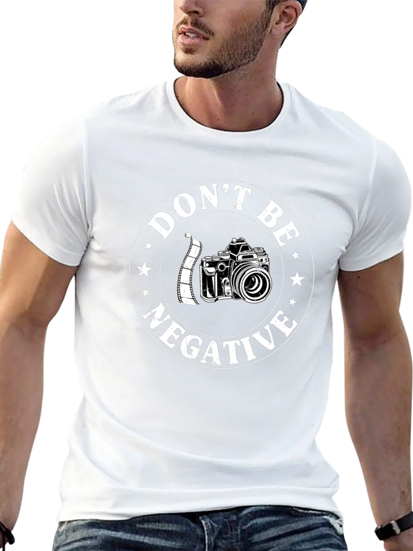 Dont Be Negative Camera Graphic T-Shirt