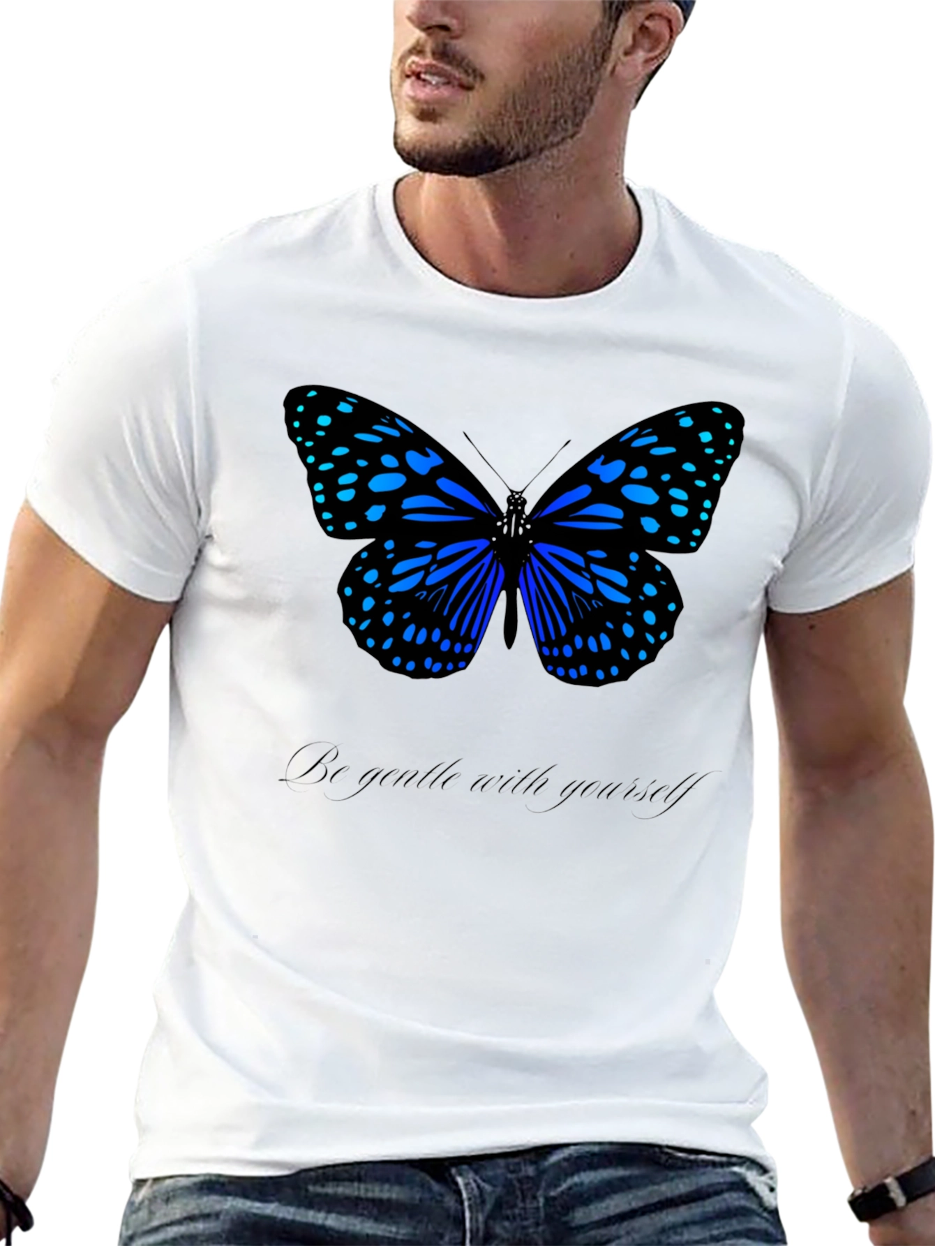 Butterfly Graphic Tee - Be Gentle Black T-Shirt
