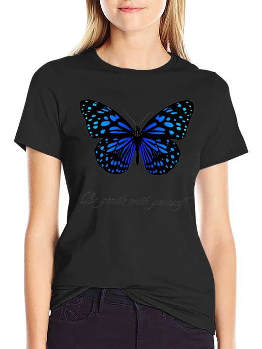 Butterfly Graphic Tee - Be Gentle Black T-Shirt