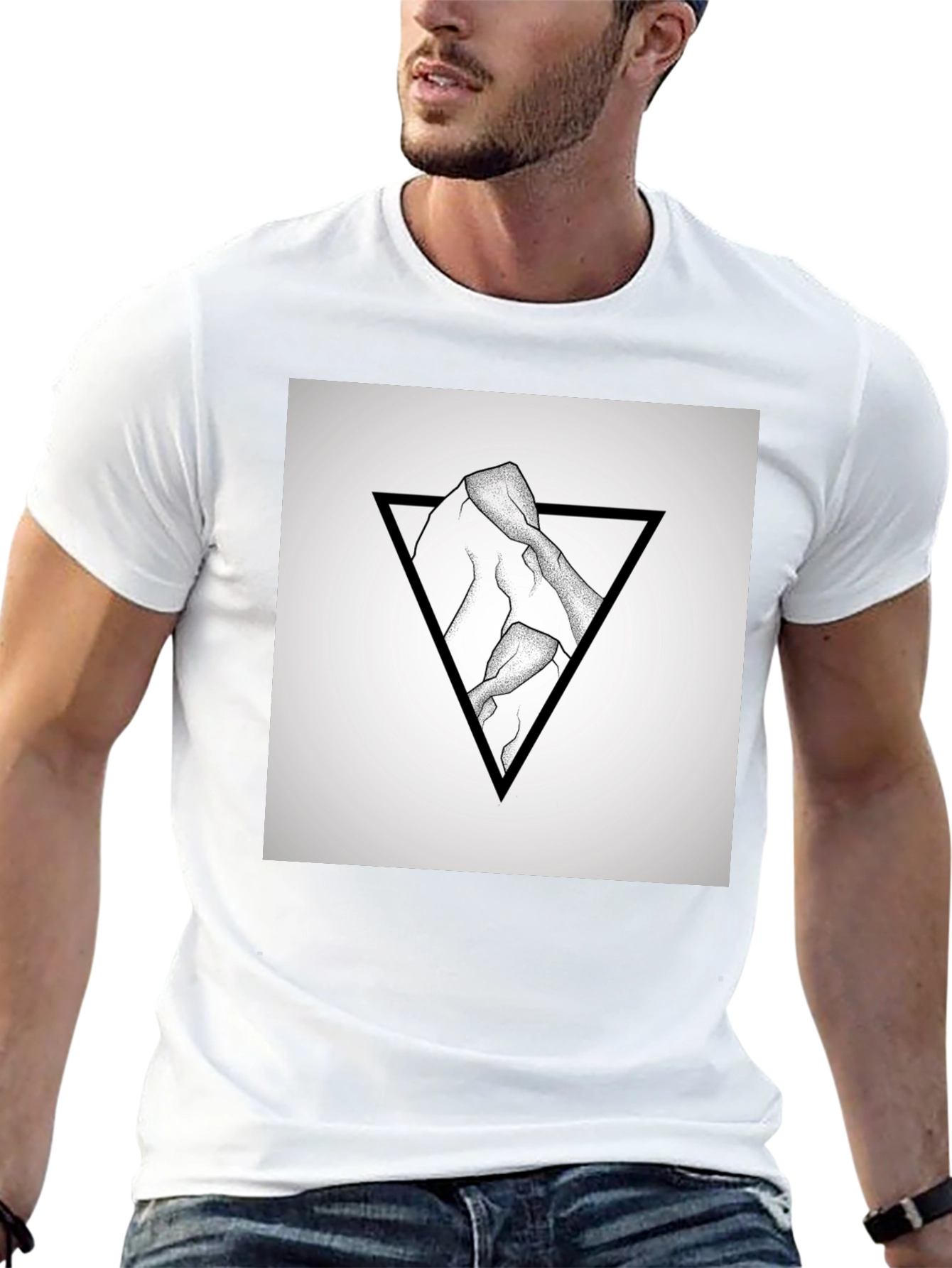 Geometric Mountain Graphic T-Shirt