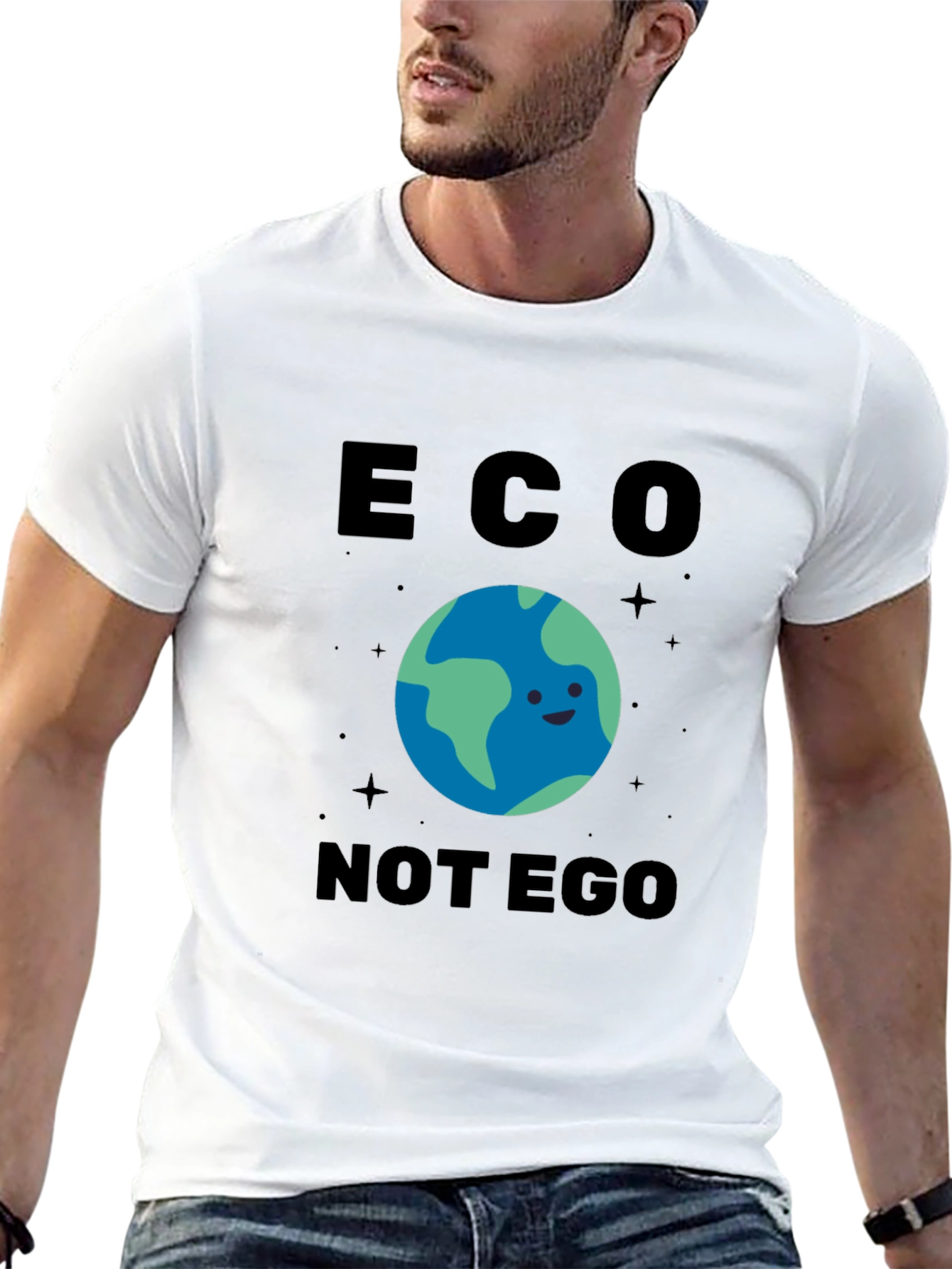 Eco Not Ego Earth Graphic T-Shirt