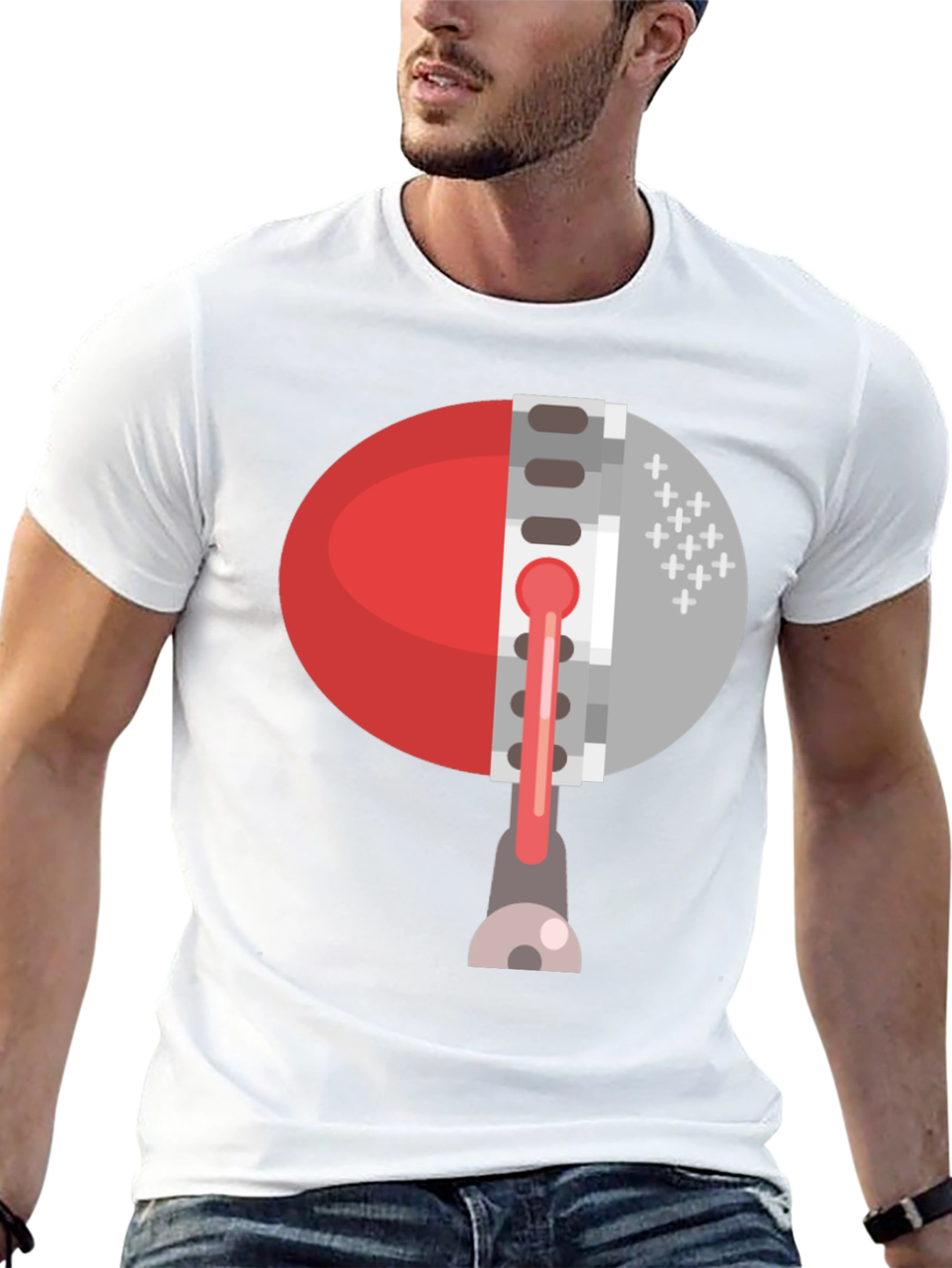 Abstract Zipper Graphic Tee - Unique Fashion Statement