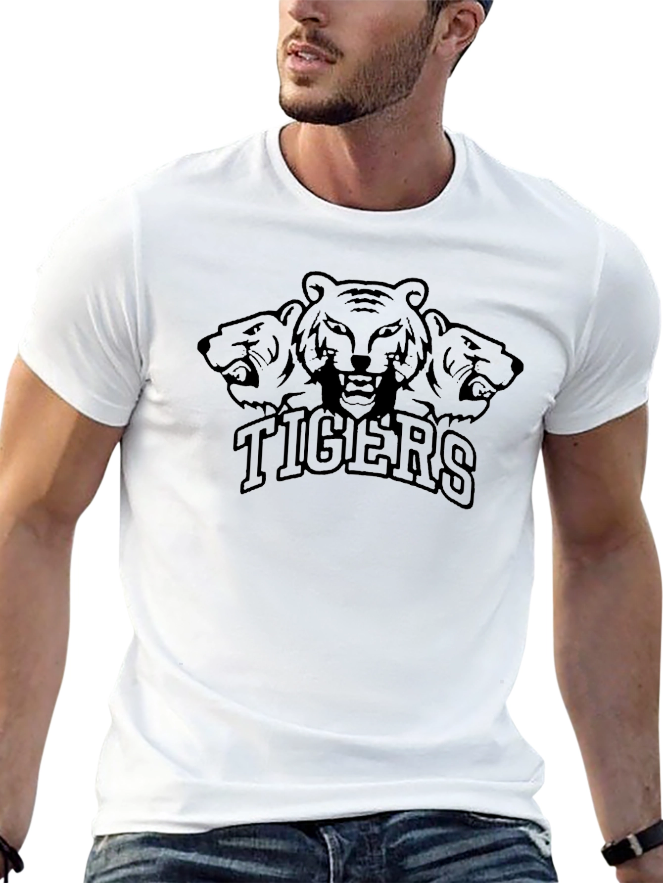 Tigers Graphic Print Black T-Shirt