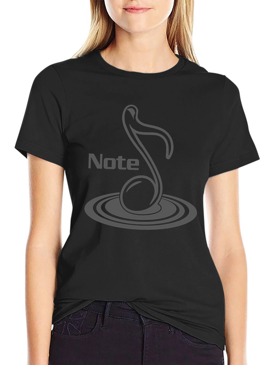 Musical Note Ripple Mens Black T-Shirt