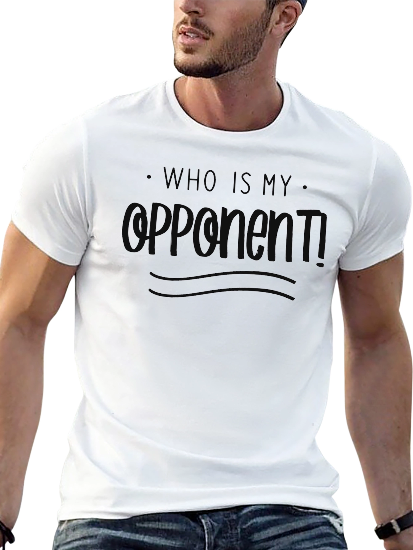 Who is My Opponent Black Graphic Tee