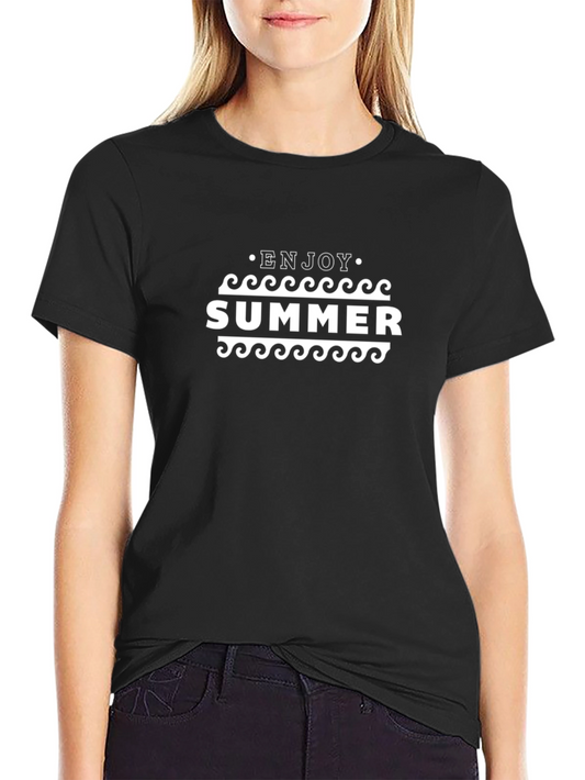 Enjoy Summer Graphic T-Shirt - Black